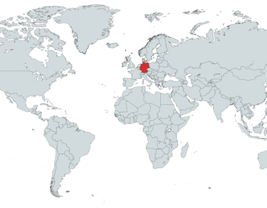 World map and location of Germany