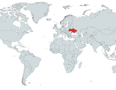 Ukraine on the map of the world
