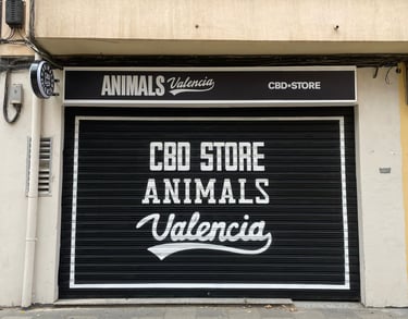 Mural en tienda con nombre de marca