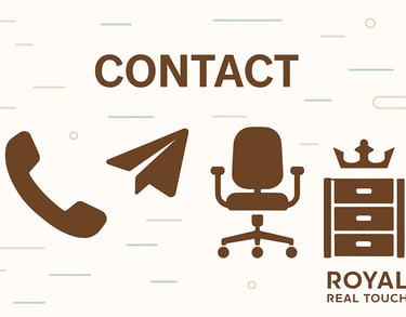 Royal Real Touch Office Furniture delivery and payment terms header with office furniture background