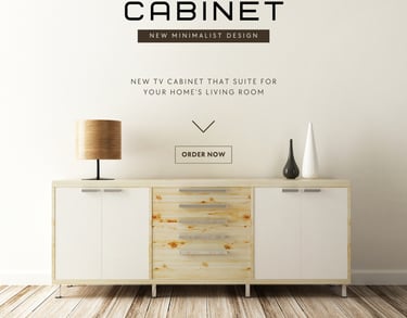 a cabinet with a lamp and a lamp on it