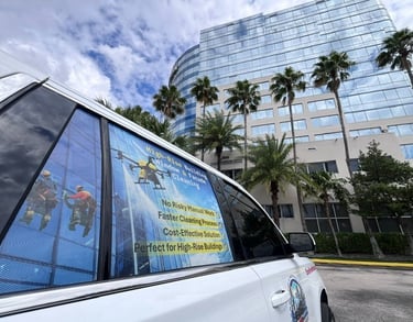 HOTEL DRONE CLEANING BY DRONE POWER WASHING 