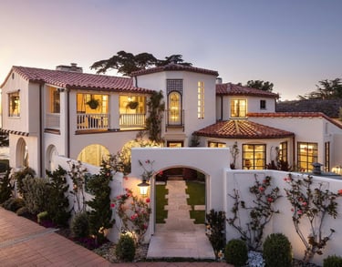 painted and decorated villa exterior