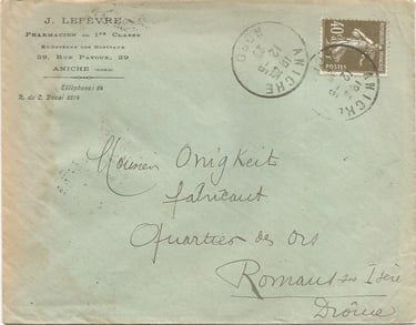 Gemäß dem Tarif vom 1. Mai 1926 betrug das Porto für einen Brief bis 20 g 40 Centimes.