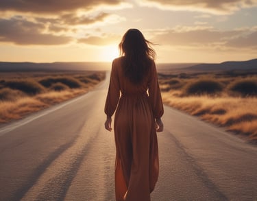 a man riding a skateboard down a street next to tall buildings