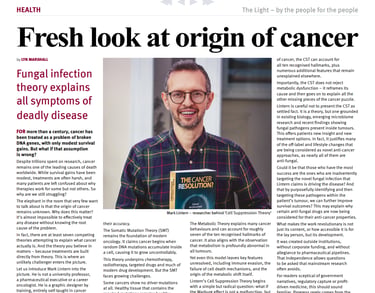 The Light newspaper - Mark Lintern - fungal infection cancer theory