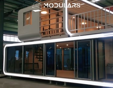 Vivienda modular VM2A1 de doble piso personalizable, MODULARS España