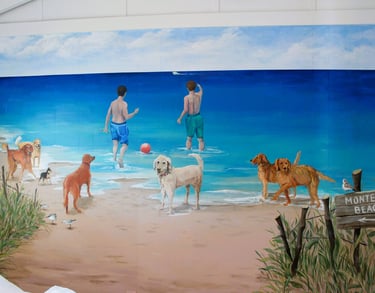 bespoke beach mural by artworks by marcine in lavalette nj