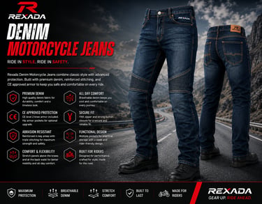 Motorcycle Denim Jeans Pants