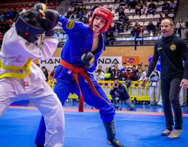 Dos luchadores de Combat Ju jutsu de la Federación Española de Combat Ju Jutsu.