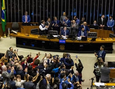 a large group of people standing around a table