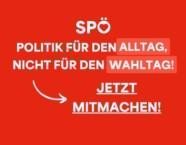 Ein weißer Text auf rotem Hintergrund, der sagt: Politik für den Alltag - Nicht für den Wahltag!