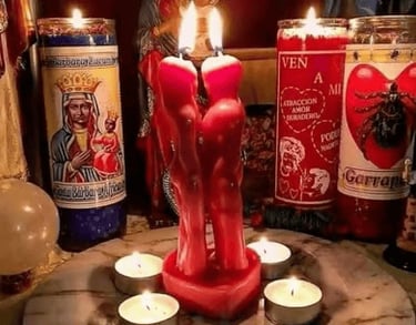 vela de parejas encendida realizando retorno de pareja