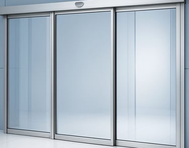 puerta automática de cristal con sensor de movimiento