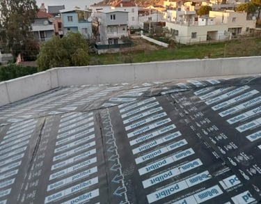Seferihisar çatı izolasyonu ve su yalıtımı uygulaması (membran/teras çatı)