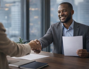 Successful executive interview outcome discussion