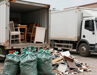a man riding a skateboard down a street next to tall buildings