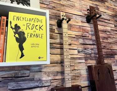 Photo sur une étagère de la couverture de l'encyclopédie du rock