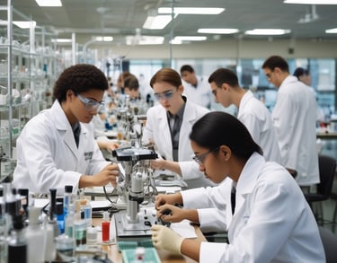 students in a lab