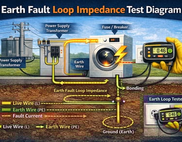 earth fault loop impedance test diagram United Kingdom