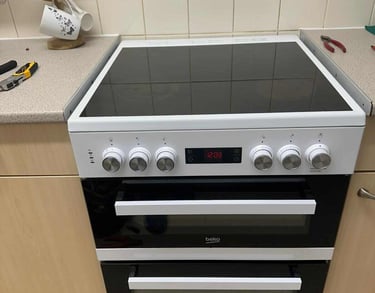 Electric Cooker Installation In Kitchen