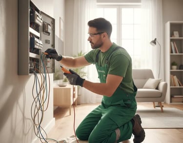 Electrician Wolverhampton repairing the fuse box