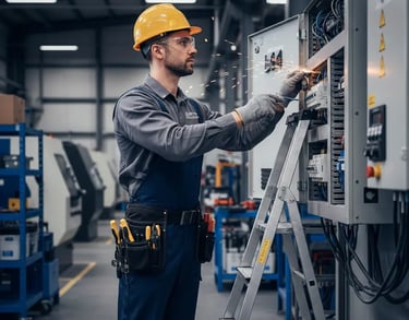 Electrician Wolverhampton working on consumer unit