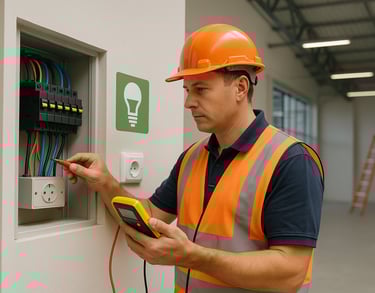 Emergency electrician in Bedworth checking fuse box