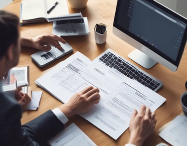 a man riding a skateboard down a street next to tall buildings