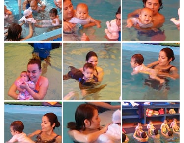 natacion para bebes y mamás matronatación en Mérida