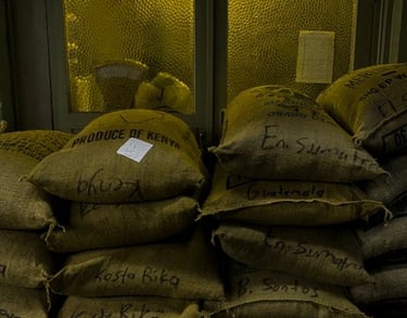 a pile of bags of sandbags sitting on a table