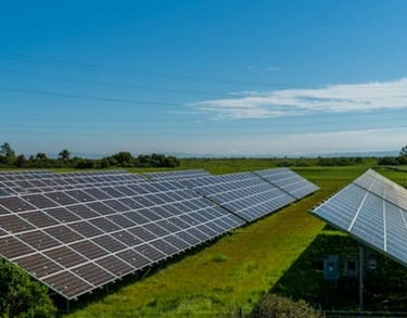 solar panels installed on a solar paneled solar array
