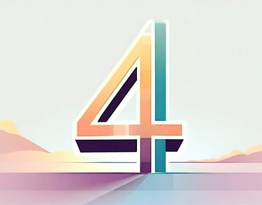 a number four with a four - dimensional design