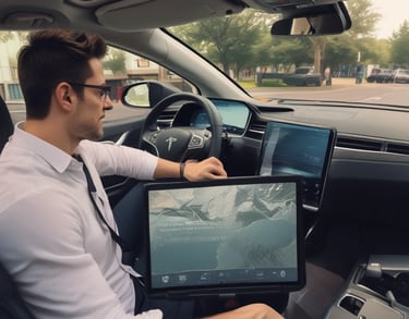 a man riding a skateboard down a street next to tall buildings
