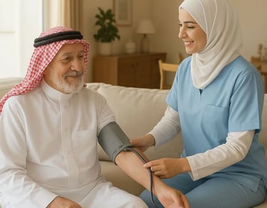 متابعة دقيقة لحالات السكري، الضغط، والقلب، مع خطط عناية منزلية مخصصة لكل مريض للحفاظ على استقرار حال