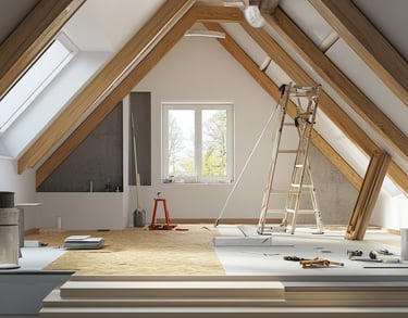 Pose de cloisons, planchers, escaliers et finitions