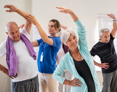 Group fitness with a physical therapist