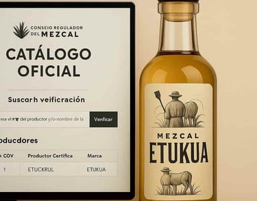 Captura de pantalla de catálogo oficial del Consejo Regulador del Mezcal