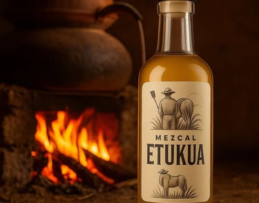 Destilación de mezcal en olla de barro con fuego de leña, método ancestral.