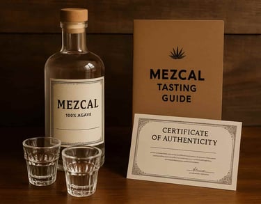Kit de degustación de mezcal auténtico con descuento especial Prompt para diseño: Composición que mu