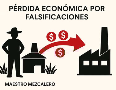 Gráfico que muestra la desviación de dinero de una comunidad productora hacia una empresa de falsifi