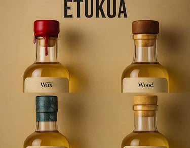 Comparativa de diferentes tipos de sellados y tapones en botellas de mezcal auténtico