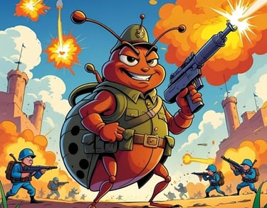 a bed bug platoon causes chaos on Earth