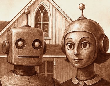 Mister Robor and Missus robot image