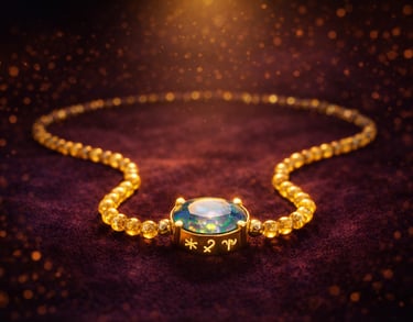 Luxury birth date gemstone necklace designed based on astrology and personal energy alignment CDMX