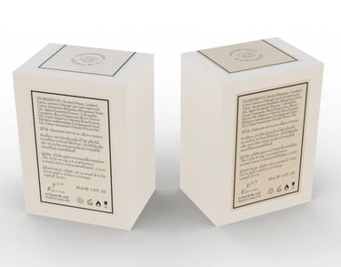 Création de packaging de parfum, projet P'Ranna, vue de dos