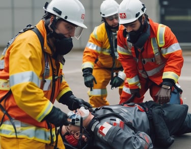 a man riding a skateboard down a street next to tall buildings