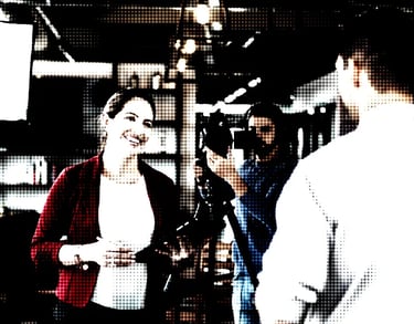 Video crew conducting an interview.