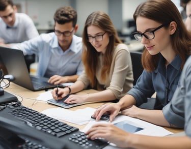 a man riding a skateboard down a street next to tall buildings