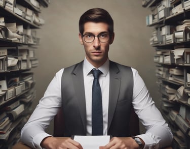 a man riding a skateboard down a street next to tall buildings
